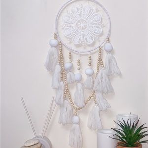 White dream catcher with beads